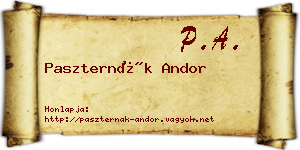 Paszternák Andor névjegykártya